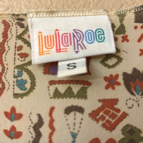 LuLaRoe MONROE Size SMALL Fringe Kimono Wrap Coverup Boho Ethnic Earthy - Picture 8 of 16